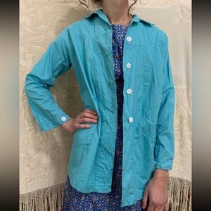 1940s Teal Painter’s Smock Top